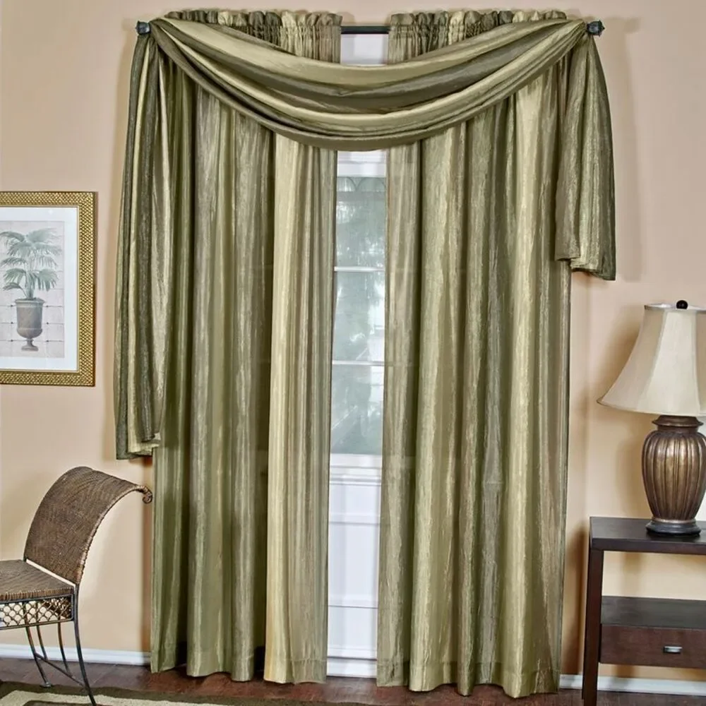 Designer Home Ombre Window Curtains, Modern Semi-Sheer Window Curtain Drape